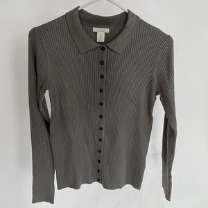 H&M Grey Collared Button Sweater